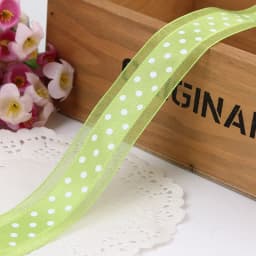 1''25mm 1meter Bilateral Organza Printing Polka Dots Ribbon Handmade Hair Bow Party Christmas Wedding Decor DIY Sewing Fabric