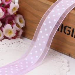 1''25mm 1meter Bilateral Organza Printing Polka Dots Ribbon Handmade Hair Bow Party Christmas Wedding Decor DIY Sewing Fabric