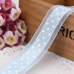 1''25mm 1meter Bilateral Organza Printing Polka Dots Ribbon Handmade Hair Bow Party Christmas Wedding Decor DIY Sewing Fabric