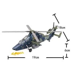 1:72 Creative Military Series Building Blocks EC-665 The Tiger Style Twin Engine Armed Helicopter Model Toys For Christmas Gifts