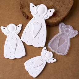 Heart Dot Texture Dress Girl Mold DIY Handmade Faceless Angel Plaster Resin Craft Silicone Molds Home Christmas Tree Decor