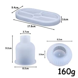 DIY Silicone Molds Striped Wax Jar Vase Tray Set Christmas Mold Simple European Style Plaster Ornament Making Mould Halloween
