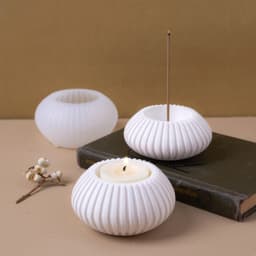 DIY Silicone Molds Striped Wax Jar Vase Tray Set Christmas Mold Simple European Style Plaster Ornament Making Mould Halloween
