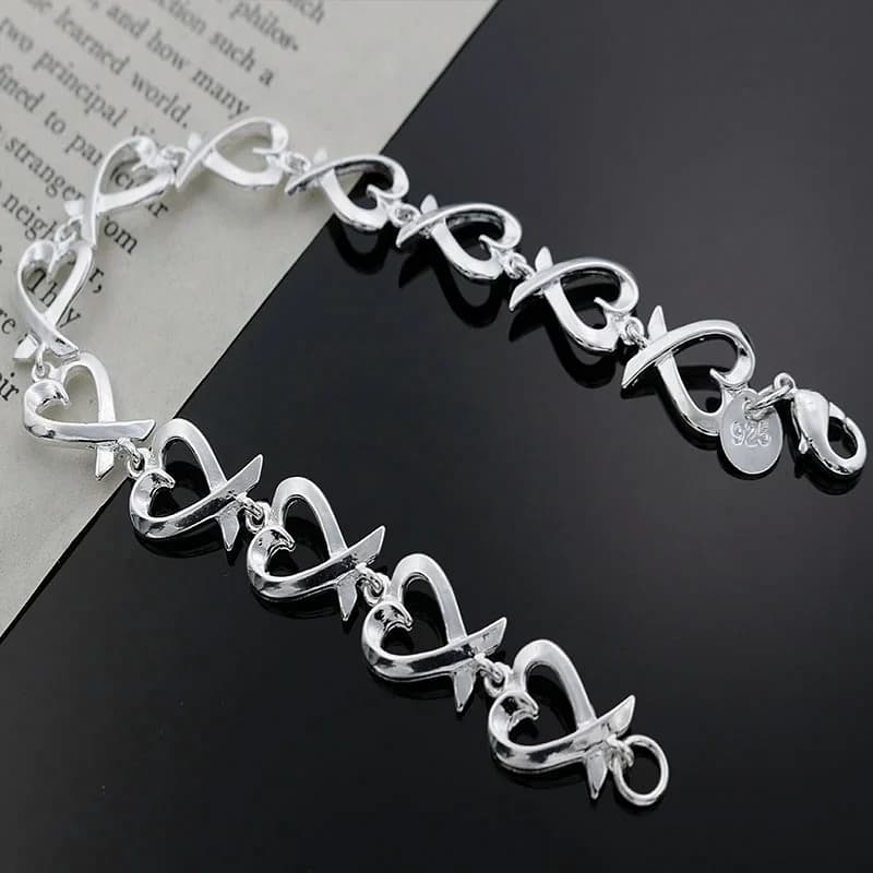 korean trend 925 sterling silver fine heart kelp fashion Bracelet for woman luxury jewelry Wedding party Christmas gifts