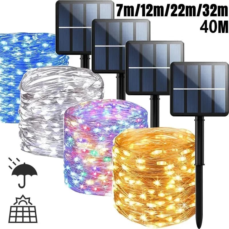 LED Solar String Light Outdoor Garden Fairy Lights 400 Leds Waterproof Lamp for Christmas Party Decor 7m/12m/22m/32m/40m