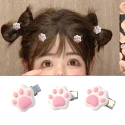 1pc/1pair Mini Cat Paw Shape Hairpin Teens Christmas Ponytail Bangs Hair Clip Dropshipping
