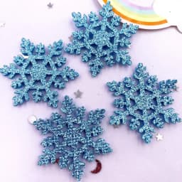 30PCS 42mm Glitter Composite Gold Powder Cloth Christmas Snowflakes Patches DIY Craft Cake Topper Hairpin Appliques Supplies
