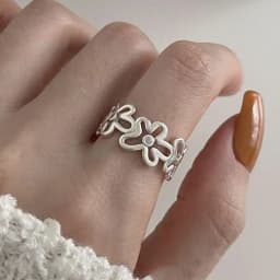 BF CLUB 925 Sterling Rings for Women Fashion Geometric Handmade Irregular Strip Ring Party Christmas Gift