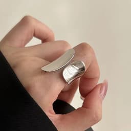BF CLUB 925 Sterling Rings for Women Fashion Geometric Handmade Irregular Strip Ring Party Christmas Gift