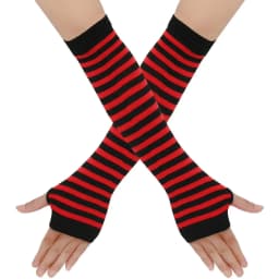 Warmer Knitted Long Fingerless Gloves Elbow Mittens Christmas Acces Gift Fashion Women Emo Gloves Lady Striped Elbow Gloves