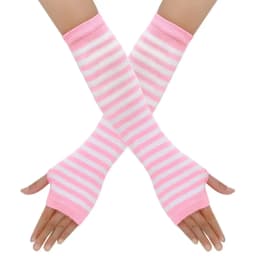Warmer Knitted Long Fingerless Gloves Elbow Mittens Christmas Acces Gift Fashion Women Emo Gloves Lady Striped Elbow Gloves