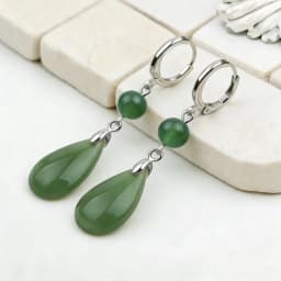 Green water droplet pendant earrings, crystal clear ice red water droplet design, vintage long women's earrings, Christmas gift.
