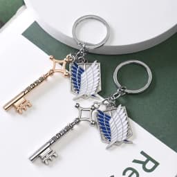 Attack on Titan Metal Keychain for Man Women Anime Peripheral Pendant Backpack Key Chains Accessories Christmas Gift