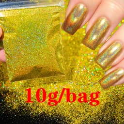0.2mm Christmas Laser Chrome Red Glitter Powder 10G Ultra Fine Holographic Nail Pigment for Nail Gel Polish Reflective Pigment