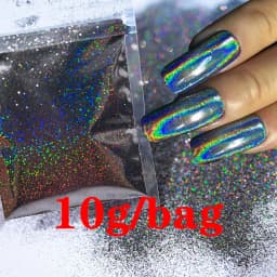 0.2mm Christmas Laser Chrome Red Glitter Powder 10G Ultra Fine Holographic Nail Pigment for Nail Gel Polish Reflective Pigment
