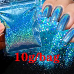 0.2mm Christmas Laser Chrome Red Glitter Powder 10G Ultra Fine Holographic Nail Pigment for Nail Gel Polish Reflective Pigment