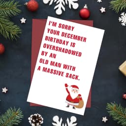 Funny December Birthday Card for Women Men,Happy Xmas Holiday Birthday Card for Friends,Hilarious Christmas Birthday Gift Cards
