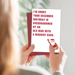Funny December Birthday Card for Women Men,Happy Xmas Holiday Birthday Card for Friends,Hilarious Christmas Birthday Gift Cards