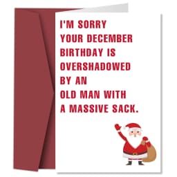 Funny December Birthday Card for Women Men,Happy Xmas Holiday Birthday Card for Friends,Hilarious Christmas Birthday Gift Cards