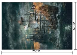 75*50cm Adult 1000pcs Paper Jigsaw Puzzle Pirate Ship Paintings Stress Reducing Difficulty Kids Educational Toys Christmas Gift