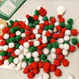 10/20/30 MM Glitter Pompom Fluffy Plush Christmas Decoration Gold Wire Flash Plush Ball Handmade Children's DIY Materials 100PCS