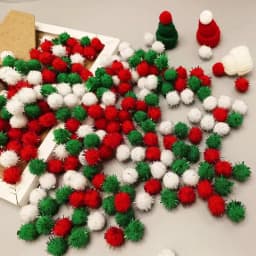 10/20/30 MM Glitter Pompom Fluffy Plush Christmas Decoration Gold Wire Flash Plush Ball Handmade Children's DIY Materials 100PCS