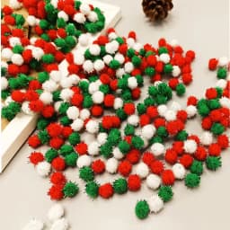 10/20/30 MM Glitter Pompom Fluffy Plush Christmas Decoration Gold Wire Flash Plush Ball Handmade Children's DIY Materials 100PCS