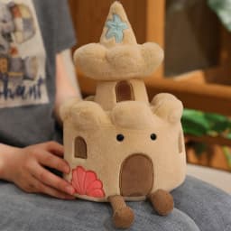 High Quality Brown Fortress Lighthouse Plush Dolls Office Decor Soft Baby Comfort Dolls Birthday Christmas Gifts For Kids