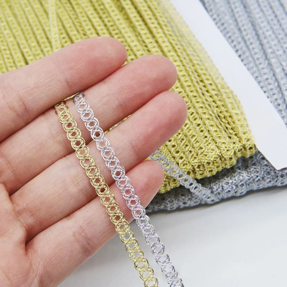 5 Yards Small Circular Ring Embroidery Lace Fabric Trim Clothing Christmas Wedding Home Party Festival Decoration DIY Sewing
