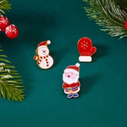 3pcs/set Christmas Brooch For Women Men Santa Claus Bell Elk Snowflake Xmas Tree Snowman Enamel Pins New Year Festival Gifts