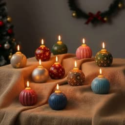Nicole Christmas Bauble Candle Silicone Mold DIY Scented Candle Making Mould Xmas Gifts Tools Home Decoration