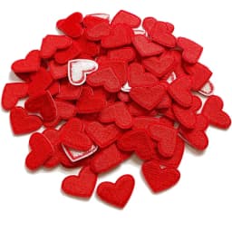 20Pcs Red Heart Embroidery Patch Fabric For Christmas Clothes Bags Hats Festival Decoration Iron On Patches Stickers DIY Repair