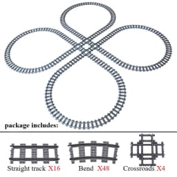 Creative MOC City Traffic Straight Track Curve Lane Change and Track Building Blocks for Children-Boys' Christmas Gift