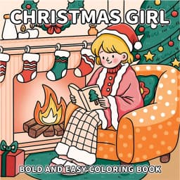 Christmas Girl Cozy Festive Coloring Book for Adults Bold & Easy Anti Anxiety Stress Relief Art Activity Book Perfect Gift