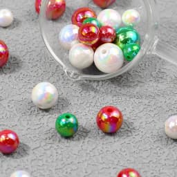 Tri-Color Mixed Christmas Halloween AB Loose Bead 6 8 10 12 14 16mm For Jewelry Making Handmade Craft Supplies Bracelet Necklace