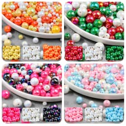 Tri-Color Mixed Christmas Halloween AB Loose Bead 6 8 10 12 14 16mm For Jewelry Making Handmade Craft Supplies Bracelet Necklace