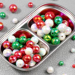 Tri-Color Mixed Christmas Halloween AB Loose Bead 6 8 10 12 14 16mm For Jewelry Making Handmade Craft Supplies Bracelet Necklace