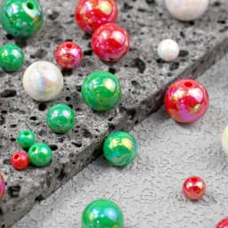 Tri-Color Mixed Christmas Halloween AB Loose Bead 6 8 10 12 14 16mm For Jewelry Making Handmade Craft Supplies Bracelet Necklace