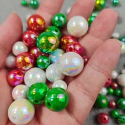 Tri-Color Mixed Christmas Halloween AB Loose Bead 6 8 10 12 14 16mm For Jewelry Making Handmade Craft Supplies Bracelet Necklace