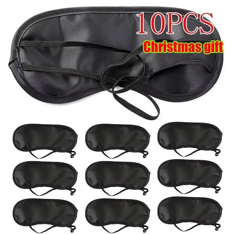 Christmas gift 10pcs Hotel Disposable Eye Mask, Airline Travel Sleep Light Blocking Breathable Solid Color Eye Mask