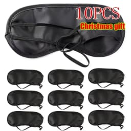 Christmas gift 10pcs Hotel Disposable Eye Mask, Airline Travel Sleep Light Blocking Breathable Solid Color Eye Mask