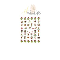 1PCS 3D Green Christmas Cartoon Adhesive Nail Art Sticker Cartoon Character Nail Decal For Nails Art Decoration Manicure
