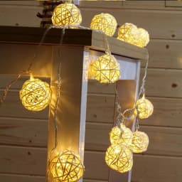1 string 3m/6m 20/40 LED rattan ball light for Christmas, birthday party, bedroom decoration, battery powered warm string light