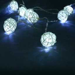 1 string 3m/6m 20/40 LED rattan ball light for Christmas, birthday party, bedroom decoration, battery powered warm string light