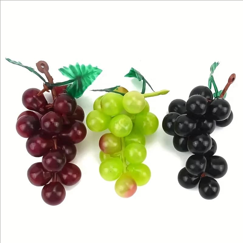 3 Strings of Plastic Artificial Fruits, Mini Mixed Grapes, Christmas Gift Box Decoration Accessories