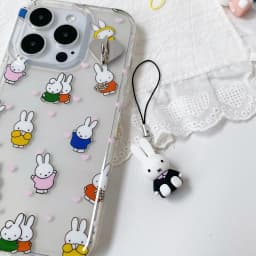 Kawaii Miffy Cute Phone Chain Cartoon Ins Style Keychain Couple Backpack Decoration Pendant Birthday Christmas Gift Toy for Girl