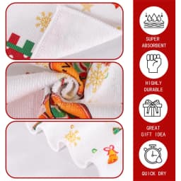 2pcs Christmas Kitchen Towels Merry Christmas Party Decoration 2025 Gingerbread Man Dish Towel Navidad Natal New Year Gift 2026