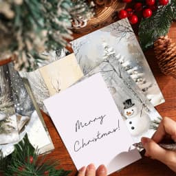 20pcs Christmas Cards With Stickers -Classic Snow Scene Design,Holiday Greetings,Home Wall Decor,Party Backdrop,Diy Photo Crafts