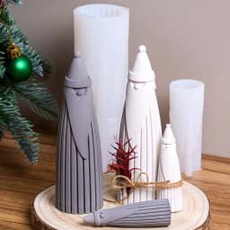 3D Cute Santa Claus Portrait Silicone Mold DIY Christmas Ornament Scented Candle Soap Molds Plaster Resin Making Xams Craft Gift