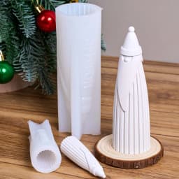 3D Cute Santa Claus Portrait Silicone Mold DIY Christmas Ornament Scented Candle Soap Molds Plaster Resin Making Xams Craft Gift